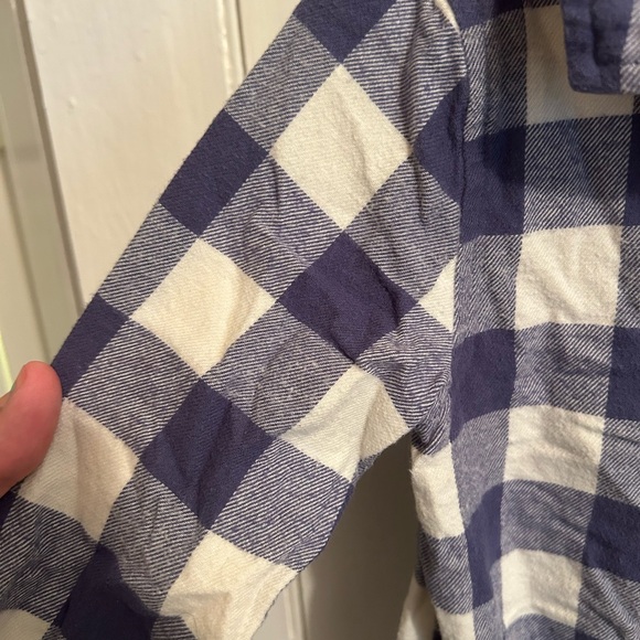 Rise little earthlings 18/24m purple plaid flannel long sleeve onesie - Picture 2 of 3